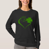 Cat  Kitten St Patricks Day Shamrock Irish  Heart Tシャツ (正面)