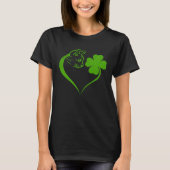 Cat  Kitten St Patricks Day Shamrock Irish  Heart Tシャツ (正面)