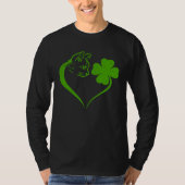 Cat  Kitten St Patricks Day Shamrock Irish  Heart Tシャツ (正面)