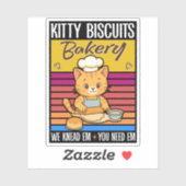 Cat Kneading Baker Kitty Biscuits We Knead Em You シール (シート)