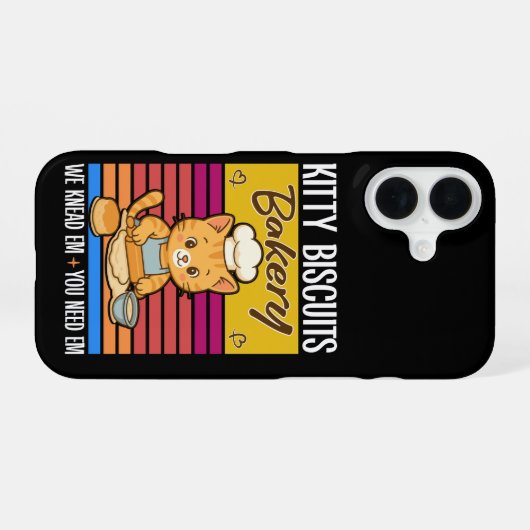 Cat Kneading Baker Kitty Biscuits We Knead Em You iPhone 16ケース (裏面横)