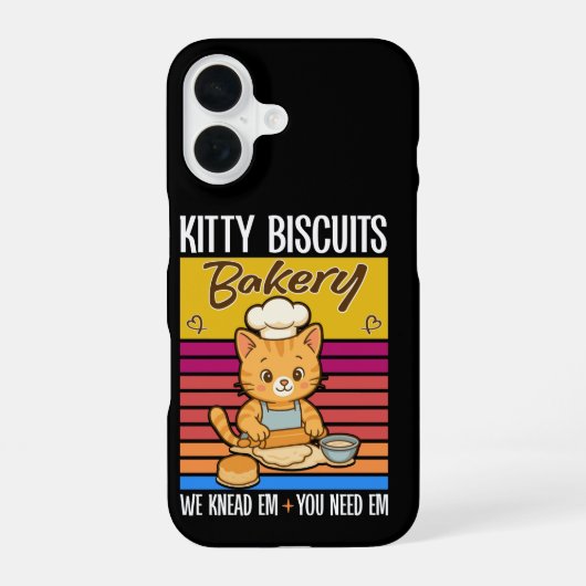 Cat Kneading Baker Kitty Biscuits We Knead Em You iPhone 16ケース (裏面)