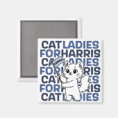 Cat Ladies For Kamala Harris for President 2024 マグネット (正面/裏面)