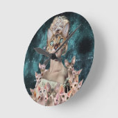 Cat Lady ラウンド壁時計 (傾斜)