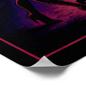 Cat Lady -Cats Art Lover- City Night Comic Graphic ポスター (角)