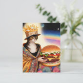 Cat Lady French Fries Hat and a Cheeseburger ポストカード (スタンド正面)