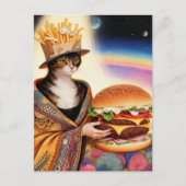 Cat Lady French Fries Hat and a Cheeseburger ポストカード (正面)