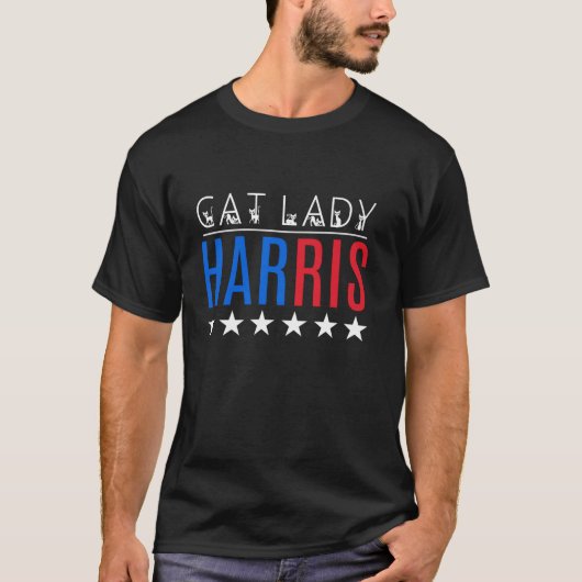 Cat Lady Harris 2024選挙猫好きTシャツ Tシャツ (正面)