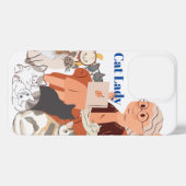 Cat Lady II iPhone 13 Proスリムフィットケース、光沢 iPhoneケース (裏面横)