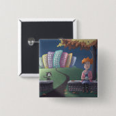 Cat Lady in the parkボタン 缶バッジ (正面&裏面)