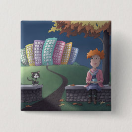 Cat Lady in the parkボタン 缶バッジ