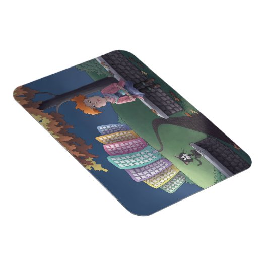 Cat Lady in the park Magnet マグネット (右側)