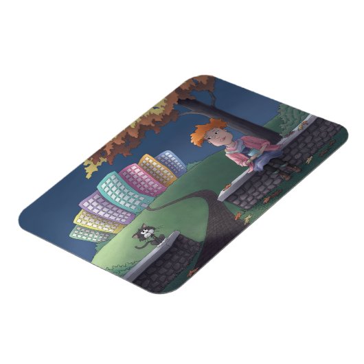 Cat Lady in the park Magnet マグネット (左側)