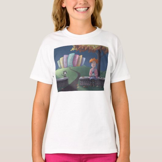Cat Lady in the park T-Shirt Tシャツ (正面)