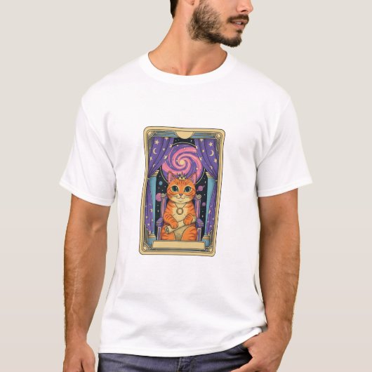 Cat Lady Tarot, Mystical cat, Queen Cat, Tシャツ (正面)