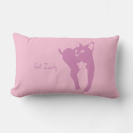 Cat Lady Throw Pillow ランバークッション