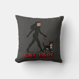 Cat Lady - Tuxedo Cats Lover - Comic Art Graphic クッション