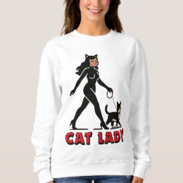 Cat Lady - Tuxedo Cats Lover - Comic Art Graphic スウェットシャツ