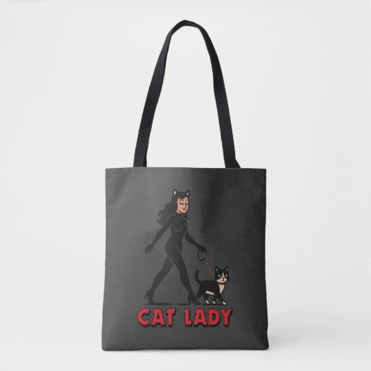 Cat Lady - Tuxedo Cats Lover - Comic Art Graphic トートバッグ (正面)