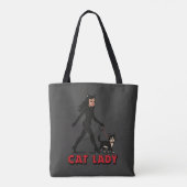 Cat Lady - Tuxedo Cats Lover - Comic Art Graphic トートバッグ (裏面)