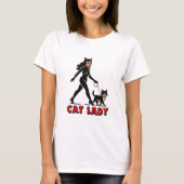 Cat Lady - Tuxedo Cats Lover - Comic Art Graphic Tシャツ (正面)