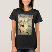 Cat Landscape Japanese Style Cool Graphic Tシャツ (正面)