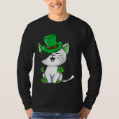 Cat Leprechaun  Cat  Shamrock St Patrick s Day Tシャツ (正面)