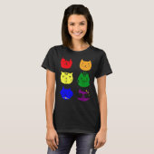 Cat LGBT Flag Gay Pride Transgender Rainbow Lesbia Tシャツ (正面フル)