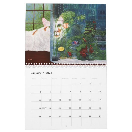 Cat Life 2026 Calendar カレンダー (1月 2026)