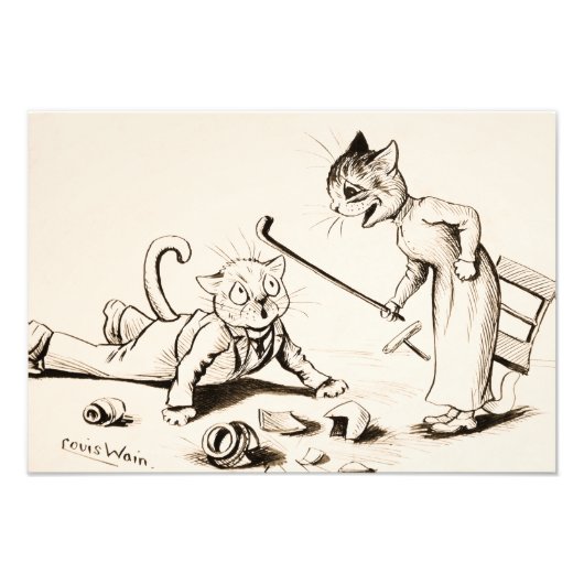 Cat Life by Louis Wain フォトプリント (正面)