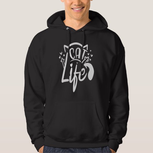 Cat Life  Funny Feline Lovers Gag Design パーカ (正面)
