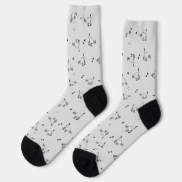 Cat Line Art Pattern Sock by AuthentiKids ソックス