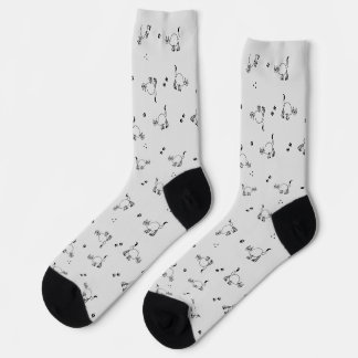 Cat Line Art Pattern Sock by AuthentiKids ソックス