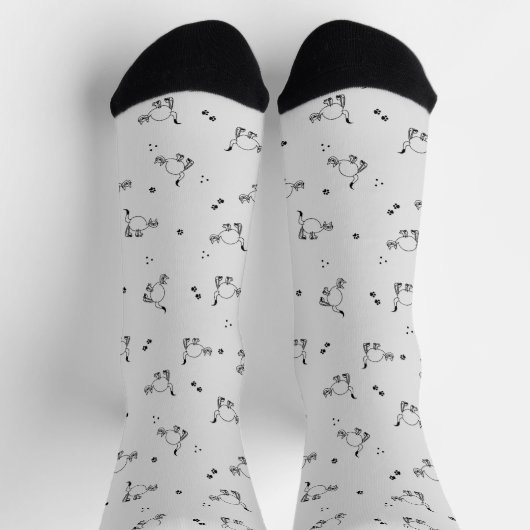 Cat Line Art Pattern Sock by AuthentiKids ソックス (上部)