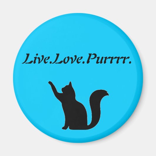 Cat Live Love Purr マグネット (正面)