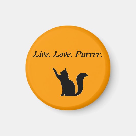 Cat Live Love Purr マグネット (正面)