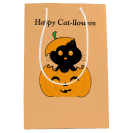 Cat-lloween Bolsa de regalo ミディアムペーパーバッグ
