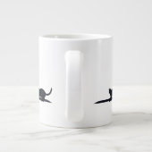 Cat Loaf Position Silhouette Minimalist Mug ジャンボコーヒーマグカップ (裏面)