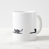 Cat Loaf Position Silhouette Minimalist Mug ジャンボコーヒーマグカップ (正面右)