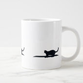 Cat Loaf Position Silhouette Minimalist Mug ジャンボコーヒーマグカップ (右)