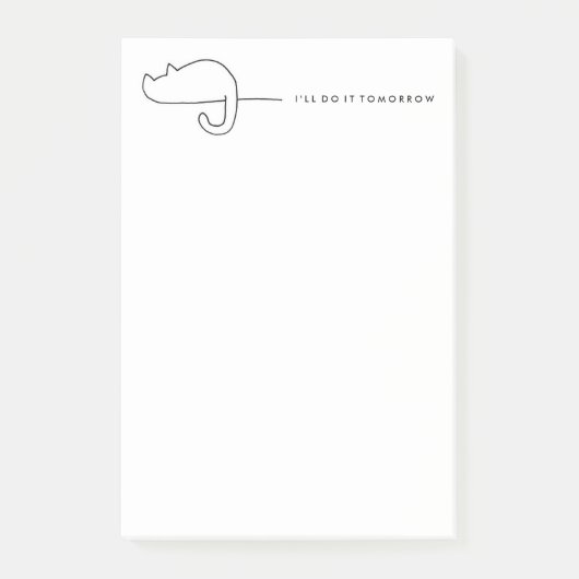 Cat Loaf Sketch Procrastinatorポートレートメモ帳 ポストイット (正面)