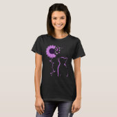 Cat Look Purple Sunflower Butterfly Overdose Aware Tシャツ (正面フル)