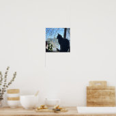 Cat Looking Out Window Poster ポスター (キッチン)