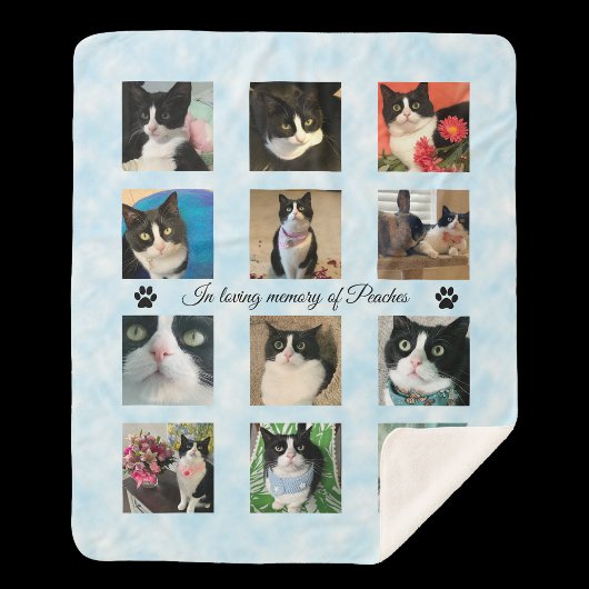Cat Loss Memorial 12 Photo Sherpa Blanket シェルパブランケット