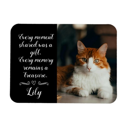 Cat Loss Memorial Personalized Photo Pet Name マグネット (横)