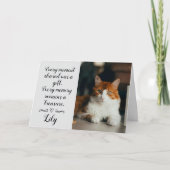 Cat Loss Sympathy Card Personalized Photo Pet Name カード (正面)