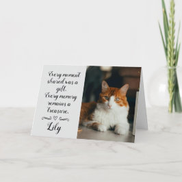Cat Loss Sympathy Card Personalized Photo Pet Name カード
