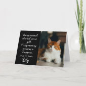 Cat Loss Sympathy Card Personalized Photo Pet Name カード (正面)