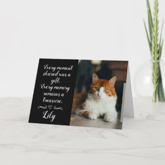 Cat Loss Sympathy Card Personalized Photo Pet Name カード
