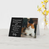 Cat Loss Sympathy Card Personalized Photo Pet Name カード (黄色い花)